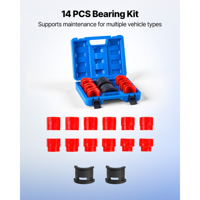 Κιτ Πίεσης Ρουλεμάν VEVOR, 14 τεμάχια, Σετ Κατσαβιδιών Ρουλεμάν και Στεγανοποίησης με Δακτυλίους και Προσαρμογείς, Σετ Εργαλείων Κατσαβιδιών Δακτυλίου, Κιτ Εργαλείων Αφαίρεσης και Εγκατάστασης Στεγανοποίησης από Ανθρακούχο Χάλυβα Βαρέως Τύπου με Θήκη Αποθήκευσης