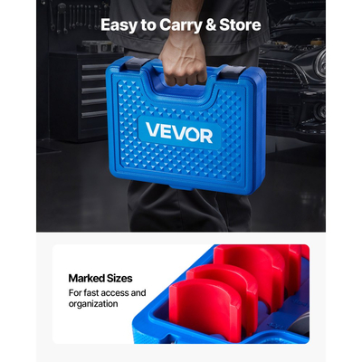 Κιτ Πίεσης Ρουλεμάν VEVOR, 14 τεμάχια, Σετ Κατσαβιδιών Ρουλεμάν και Στεγανοποίησης με Δακτυλίους και Προσαρμογείς, Σετ Εργαλείων Κατσαβιδιών Δακτυλίου, Κιτ Εργαλείων Αφαίρεσης και Εγκατάστασης Στεγανοποίησης από Ανθρακούχο Χάλυβα Βαρέως Τύπου με Θήκη Αποθήκευσης