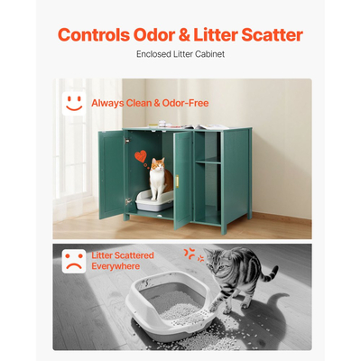 Ρομπότ-περίβλημα άμμου γάτας VEVOR, Αυτοκαθαριζόμενο ντουλάπι άμμου 105 cm, με συρτάρι και αποσπώμενο διαχωριστικό, Αυτόματο περίβλημα άμμου με ενσωματωμένη πρίζα, Ταιριάζει στις περισσότερες έξυπνες αμμολεκάνες