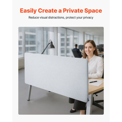 Διαχωριστικό Γραφείου VEVOR, Διαχωριστικό Γραφείου 1524 x 610 mm με Σφιγκτήρα, Διαχωριστικό Πίνακα PET για Θάλαμο, Διαχωριστικό Απορρήτου Σταθμού Εργασίας με 2 Σφιγκτήρες Τύπου C για Γραφείο, Ανθεκτικό Δωμάτιο, Βιβλιοθήκη