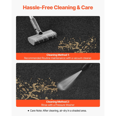 Πατάκι εισόδου VEVOR, 2438 x 1219 mm, εμπορικό πατάκι δαπέδου για εσωτερικούς και εξωτερικούς χώρους, κομψό ριγέ βιομηχανικό χαλί με επένδυση PVC, βαρέως τύπου πλενόμενο χαλί εισόδου για διάδρομο, μπαλκόνι, γκαράζ, γκρι