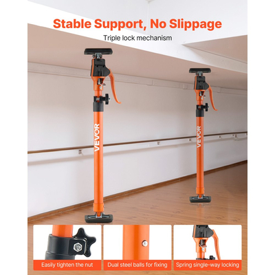 Στύλος στήριξης γρύλου ντουλαπιού VEVOR, 2 τεμάχια, τηλεσκοπική ράβδος γρήγορης στήριξης από χάλυβα 64,5-115 cm, ρυθμιζόμενο σύστημα τρίτου χεριού, χωρητικότητα έως 100 kg για εγκατάσταση ντουλαπιών, ανύψωση γυψοσανίδας, μπάρες φορτίου