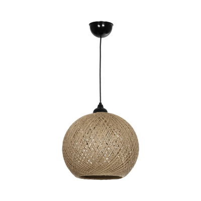 GLOBOSTAR® SOLEI 205-0002 Boho Κρεμαστό Φωτιστικό Οροφής με Ντουί 1 x E27 AC 220-240V IP20 - Μπεζ - M30 x Π30 x Υ35cm