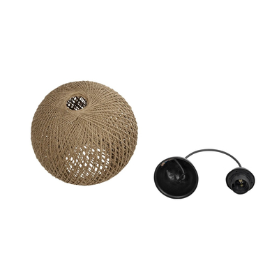 GLOBOSTAR® SOLEI 205-0003 Boho Κρεμαστό Φωτιστικό Οροφής με Ντουί 1 x E27 AC 220-240V IP20 - Μπεζ - M20 x Π20 x Υ25cm