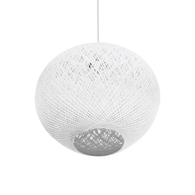 GLOBOSTAR® SOLEI 205-0007 Boho Κρεμαστό Φωτιστικό Οροφής με Ντουί 1 x E27 AC 220-240V IP20 - Λευκό - M40 x Π40 x Υ45cm