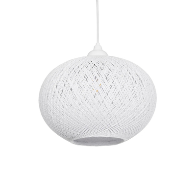 GLOBOSTAR® SOLEI 205-0008 Boho Κρεμαστό Φωτιστικό Οροφής με Ντουί 1 x E27 AC 220-240V IP20 - Λευκό - M30 x Π30 x Υ35cm