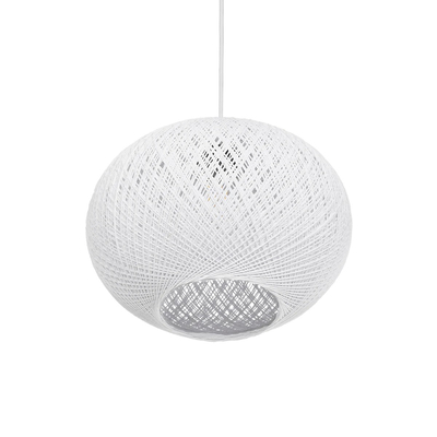 GLOBOSTAR® SOLEI 205-0008 Boho Κρεμαστό Φωτιστικό Οροφής με Ντουί 1 x E27 AC 220-240V IP20 - Λευκό - M30 x Π30 x Υ35cm