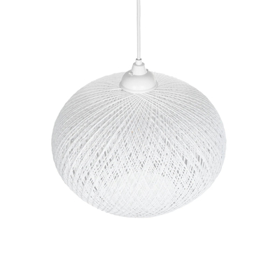 GLOBOSTAR® SOLEI 205-0008 Boho Κρεμαστό Φωτιστικό Οροφής με Ντουί 1 x E27 AC 220-240V IP20 - Λευκό - M30 x Π30 x Υ35cm