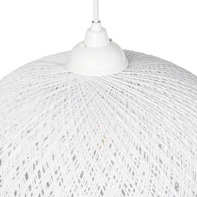 GLOBOSTAR® SOLEI 205-0008 Boho Κρεμαστό Φωτιστικό Οροφής με Ντουί 1 x E27 AC 220-240V IP20 - Λευκό - M30 x Π30 x Υ35cm