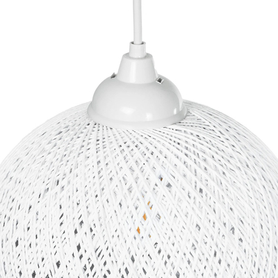 GLOBOSTAR® SOLEI 205-0009 Boho Κρεμαστό Φωτιστικό Οροφής με Ντουί 1 x E27 AC 220-240V IP20 - Λευκό - M20 x Π20 x Υ25cm