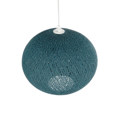 GLOBOSTAR® SOLEI 205-0010 Boho Κρεμαστό Φωτιστικό Οροφής με Ντουί 1 x E27 AC 220-240V IP20 - Τιρκουάζ - M40 x Π40 x Υ45cm