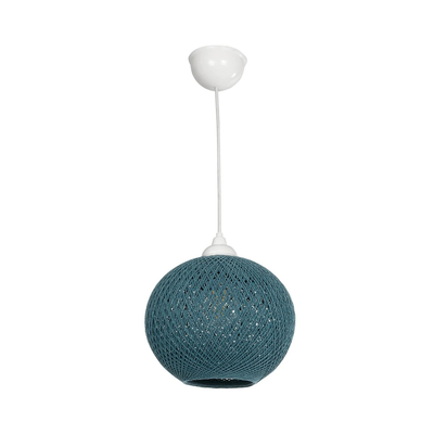 GLOBOSTAR® SOLEI 205-0012 Boho Κρεμαστό Φωτιστικό Οροφής με Ντουί 1 x E27 AC 220-240V IP20 - Τιρκουάζ - M20 x Π20 x Υ25cm