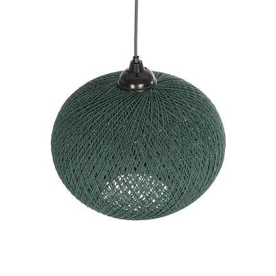 GLOBOSTAR® SOLEI 205-0014 Boho Κρεμαστό Φωτιστικό Οροφής με Ντουί 1 x E27 AC 220-240V IP20 - Πράσινο - M30 x Π30 x Υ35cm