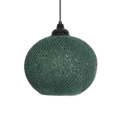 GLOBOSTAR® SOLEI 205-0015 Boho Κρεμαστό Φωτιστικό Οροφής με Ντουί 1 x E27 AC 220-240V IP20 - Πράσινο - M20 x Π20 x Υ25cm