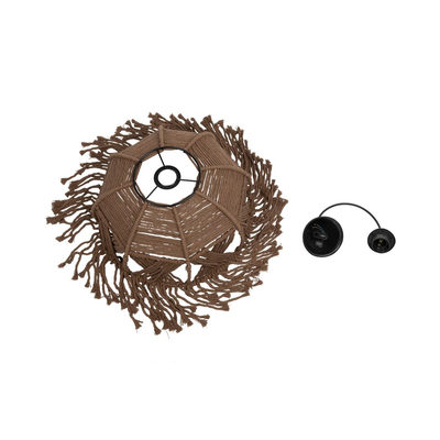 GLOBOSTAR® TONA 205-0016 Boho Κρεμαστό Φωτιστικό Οροφής με Ντουί 1 x E27 AC 220-240V IP20 - Μπεζ - M40 x Π40 x Υ38cm