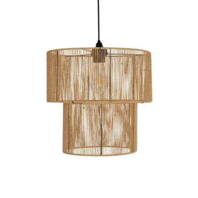 GLOBOSTAR® ROXXI 205-0019 Boho Κρεμαστό Φωτιστικό Οροφής με Ντουί 1 x E27 AC 220-240V IP20 - Μπεζ - M35 x Π35 x Υ37cm