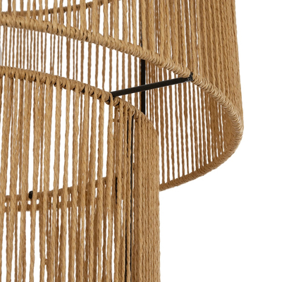 GLOBOSTAR® ROXXI 205-0019 Boho Κρεμαστό Φωτιστικό Οροφής με Ντουί 1 x E27 AC 220-240V IP20 - Μπεζ - M35 x Π35 x Υ37cm