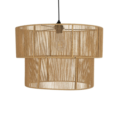 GLOBOSTAR® ROXXI 205-0020 Boho Κρεμαστό Φωτιστικό Οροφής με Ντουί 1 x E27 AC 220-240V IP20 - Μπεζ - M50 x Π50 x Υ36cm