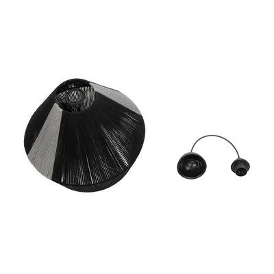 GLOBOSTAR® ANGULUS 205-0021 Boho Κρεμαστό Φωτιστικό Οροφής με Ντουί 1 x E27 AC 220-240V IP20 - Μαύρο & Γκρι - M40 x Π40 x Υ35cm