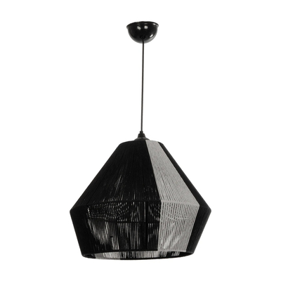 GLOBOSTAR® ANGULUS 205-0021 Boho Κρεμαστό Φωτιστικό Οροφής με Ντουί 1 x E27 AC 220-240V IP20 - Μαύρο & Γκρι - M40 x Π40 x Υ35cm