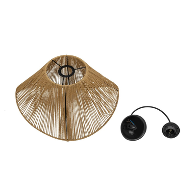 GLOBOSTAR® ECLAIR 205-0030 Boho Κρεμαστό Φωτιστικό Οροφής με Ντουί 1 x E27 AC 220-240V IP20 - Μπεζ - M41 x Π27 x Υ29cm