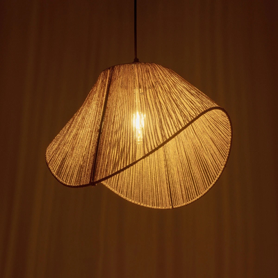 GLOBOSTAR® ECLAIR 205-0030 Boho Κρεμαστό Φωτιστικό Οροφής με Ντουί 1 x E27 AC 220-240V IP20 - Μπεζ - M41 x Π27 x Υ29cm