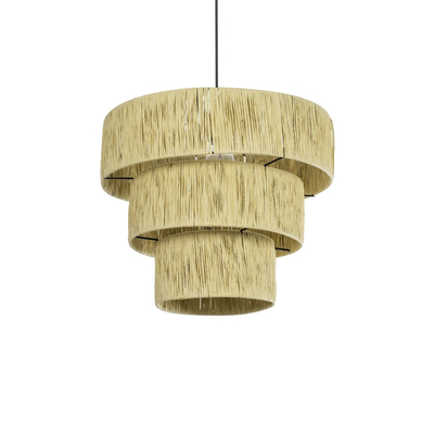 GLOBOSTAR® COROIN 205-0034 Boho Κρεμαστό Φωτιστικό Οροφής με Ντουί 1 x E27 AC 220-240V IP20 - Μπεζ - M40 x Π40 x Υ35cm