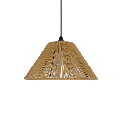 GLOBOSTAR® COROIN 205-0036 Boho Κρεμαστό Φωτιστικό Οροφής με Ντουί 1 x E27 AC 220-240V IP20 - Μπεζ - M35 x Π35 x Υ21cm