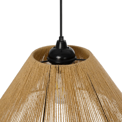 GLOBOSTAR® COROIN 205-0036 Boho Κρεμαστό Φωτιστικό Οροφής με Ντουί 1 x E27 AC 220-240V IP20 - Μπεζ - M35 x Π35 x Υ21cm