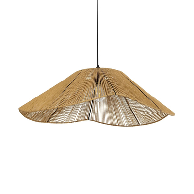 GLOBOSTAR® COURBE 205-0039 Boho Κρεμαστό Φωτιστικό Οροφής με Ντουί 1 x E27 AC 220-240V IP20 - Μπεζ - M62 x Π62 x Υ22cm