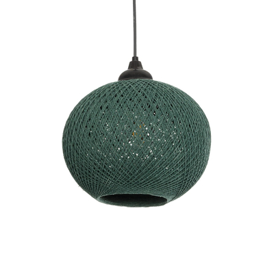 GLOBOSTAR® SOLEI 205-0015 Boho Κρεμαστό Φωτιστικό Οροφής με Ντουί 1 x E27 AC 220-240V IP20 - Πράσινο - M20 x Π20 x Υ25cm
