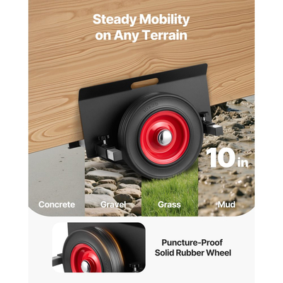 Τροχήλατο καρότσι πάνελ VEVOR, χωρητικότητα φορτίου 453,6 kg, μεταφορέας γυψοσανίδας με ελαστικούς τροχούς 25 cm που ταιριάζει σε διαφορετικά εδάφη, ρυθμιζόμενο καρότσι πάνελ με σφιγκτήρα για χαλύβδινα πάνελ, στρώμα, πόρτες και φύλλο γυψοσανίδας, μαύρο