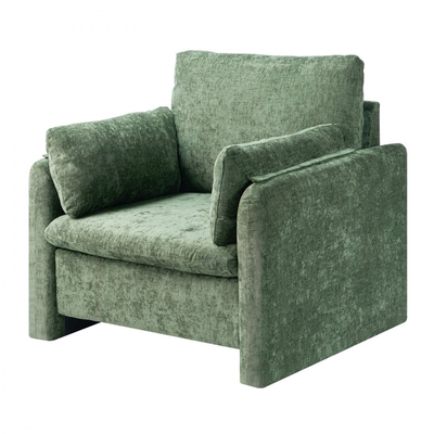 Πολυθρόνα VEVOR Green Accent, Μοντέρνα Πολυθρόνα με Ταπετσαρία και Μπράτσα, Πολυθρόνες από Υφασμάτινο με Χοντρό Μαξιλάρι και Αψιδωτή Πλάτη, Μονή Υφασμάτινη Πολυθρόνα για Σαλόνι, Υπνοδωμάτιο, Γραφείο, Γραφείο