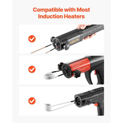 VEVOR 10 τεμάχια μαγνητικό επαγωγικό θερμαντικό πηνίο, αξεσουάρ θερμότητας επαγωγέα, κιτ μίνι θερμαντικού πηνίου με ευελιξία και μεγάλη διάρκεια ζωής, για την αφαίρεση σκουριασμένων μπουλονιών και παξιμαδιών, 8 πηνία + 1 σχήματος U + 1 ελεύθερης διαμόρφωσης