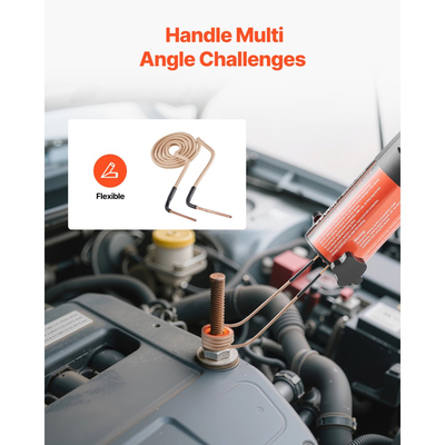 VEVOR 10 τεμάχια μαγνητικό επαγωγικό θερμαντικό πηνίο, αξεσουάρ θερμότητας επαγωγέα, κιτ μίνι θερμαντικού πηνίου με ευελιξία και μεγάλη διάρκεια ζωής, για την αφαίρεση σκουριασμένων μπουλονιών και παξιμαδιών, 8 πηνία + 1 σχήματος U + 1 ελεύθερης διαμόρφωσης