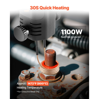 Αφαίρεση μπουλονιού θερμαντήρα επαγωγής VEVOR, Κιτ θερμαντήρα μαγνητικής επαγωγής 1100W 230V, Εργαλείο χειρός για αφαίρεση παξιμαδιών, Μίνι θερμαντική μηχανή για αφαίρεση σκουριασμένων βιδών, Εργαλεία επισκευής γκαράζ αυτοκινήτου με 3 πηνία