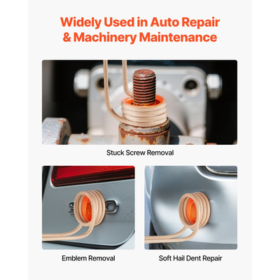 Αφαίρεση μπουλονιού θερμαντήρα επαγωγής VEVOR, κιτ μαγνητικής επαγωγικής θέρμανσης 1100W 230V, εργαλείο χειρός για την αφαίρεση παξιμαδιών, μίνι θερμαντική μηχανή για την αφαίρεση σκουριασμένων βιδών, εργαλεία επισκευής γκαράζ αυτοκινήτου με 8 πηνία και κουτί