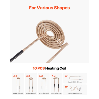 Αφαίρεση μπουλονιού θερμαντήρα επαγωγής VEVOR, κιτ θερμαντήρα μαγνητικής επαγωγής 1100W 230V, εργαλείο χειρός για την αφαίρεση παξιμαδιών, μίνι θερμαντική μηχανή για την αφαίρεση σκουριασμένων βιδών, εργαλεία επισκευής γκαράζ αυτοκινήτου με 10 πηνία και κουτί