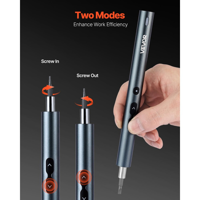 Σετ ηλεκτρικών κατσαβιδιών ακριβείας VEVOR, 48 μαγνητικές μύτες, μίνι ηλεκτρικό κατσαβίδι με μαγνητικό κουτί αποθήκευσης, ατσάλινες μύτες S2, φως LED, φόρτιση τύπου C, για επισκευή τηλεφώνων, φορητών υπολογιστών και ηλεκτρονικών ειδών