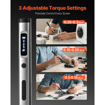 Σετ ηλεκτρικών κατσαβιδιών ακριβείας VEVOR, 52 μαγνητικές μύτες, μίνι ηλεκτρικό κατσαβίδι με μαγνητικό κουτί αποθήκευσης, ατσάλινες μύτες S2, φως LED, φόρτιση τύπου C, για επισκευή τηλεφώνων, φορητών υπολογιστών και ηλεκτρονικών ειδών