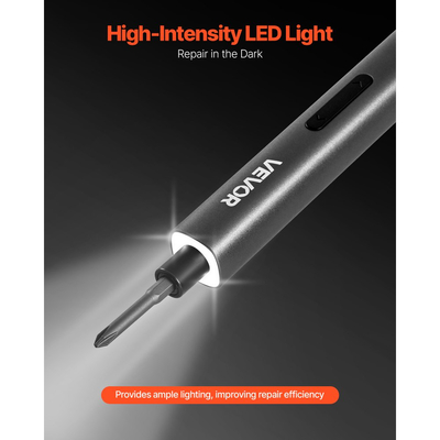 Σετ ηλεκτρικών κατσαβιδιών ακριβείας VEVOR, 52 μαγνητικές μύτες, μίνι ηλεκτρικό κατσαβίδι με μαγνητικό κουτί αποθήκευσης, ατσάλινες μύτες S2, φως LED, φόρτιση τύπου C, για επισκευή τηλεφώνων, φορητών υπολογιστών και ηλεκτρονικών ειδών