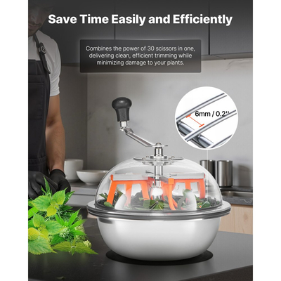 Χλοοκοπτικό VEVOR Bud Leaf Bowl, Χειροκίνητο ψαλίδι μπουμπουκιών 335 mm, με αιχμηρές λεπίδες από ανοξείδωτο ατσάλι, οπτική κοπή, μηχανή υδροπονικής κοπής υγρής και ξηρής, περιστρεφόμενη περιστροφή για φυτά, φύλλα, μπουμπούκια, λουλούδια