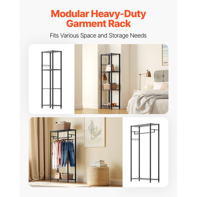 Ράφι ρούχων VEVOR, Ράφι ρούχων βαρέως τύπου, Ανεξάρτητες ράφιες ρούχων με ατσάλινο σκελετό, Ντουλάπα-ντουλάπα με χωρητικότητα 363 kg με ράφια αποθήκευσης για υπνοδωμάτιο, κατάστημα ρούχων, διάδρομο