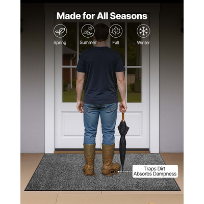 Πατάκι εισόδου VEVOR, 1524 x 914 mm Εμπορικό πατάκι δαπέδου για εσωτερικούς και εξωτερικούς χώρους, Βιομηχανικό χαλί εισόδου με υπόστρωμα PVC, Πλενόμενο χαλί εισόδου βαρέως τύπου για διάδρομο, κουζίνα, μπαλκόνι, γκαράζ, γκρι