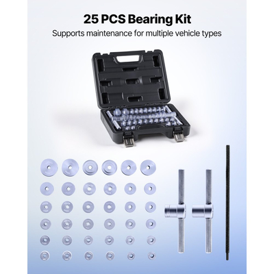 Κιτ Πίεσης Ρουλεμάν VEVOR, 25 τεμάχια, Σετ Κατσαβιδιών Ρουλεμάν και Στεγανοποίησης με Δακτυλίους & Κλειδιά, Σετ Εργαλείων Κατσαβιδιού Δακτυλίου, Κιτ Εργαλείων Αφαίρεσης Στεγανοποίησης από Κράμα Αλουμινίου Βαρέως Τύπου με Θήκη Αποθήκευσης