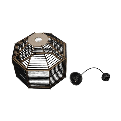 GLOBOSTAR® VORK 205-0027 Boho Κρεμαστό Φωτιστικό Οροφής με Ντουί 1 x E27 AC 220-240V IP20 - Μαύρο - M40 x Π40 x Υ36cm