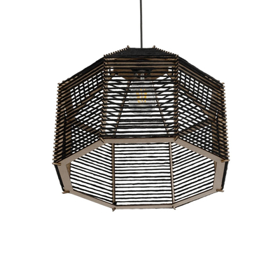 GLOBOSTAR® VORK 205-0027 Boho Κρεμαστό Φωτιστικό Οροφής με Ντουί 1 x E27 AC 220-240V IP20 - Μαύρο - M40 x Π40 x Υ36cm