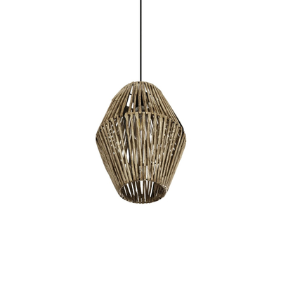 GLOBOSTAR® CASTILLO 205-0046 Boho Κρεμαστό Φωτιστικό Οροφής με Ντουί 1 x E27 AC 220-240V IP20 - Μπεζ - M26 x Π26 x Υ36cm