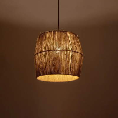 GLOBOSTAR® CONE 205-0057 Boho Κρεμαστό Φωτιστικό Οροφής με Ντουί 1 x E27 AC 220-240V IP20 - Μπεζ - M38 x Π38 x Υ34cm