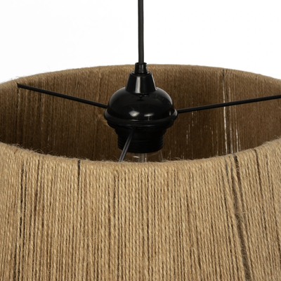 GLOBOSTAR® CONE 205-0057 Boho Κρεμαστό Φωτιστικό Οροφής με Ντουί 1 x E27 AC 220-240V IP20 - Μπεζ - M38 x Π38 x Υ34cm